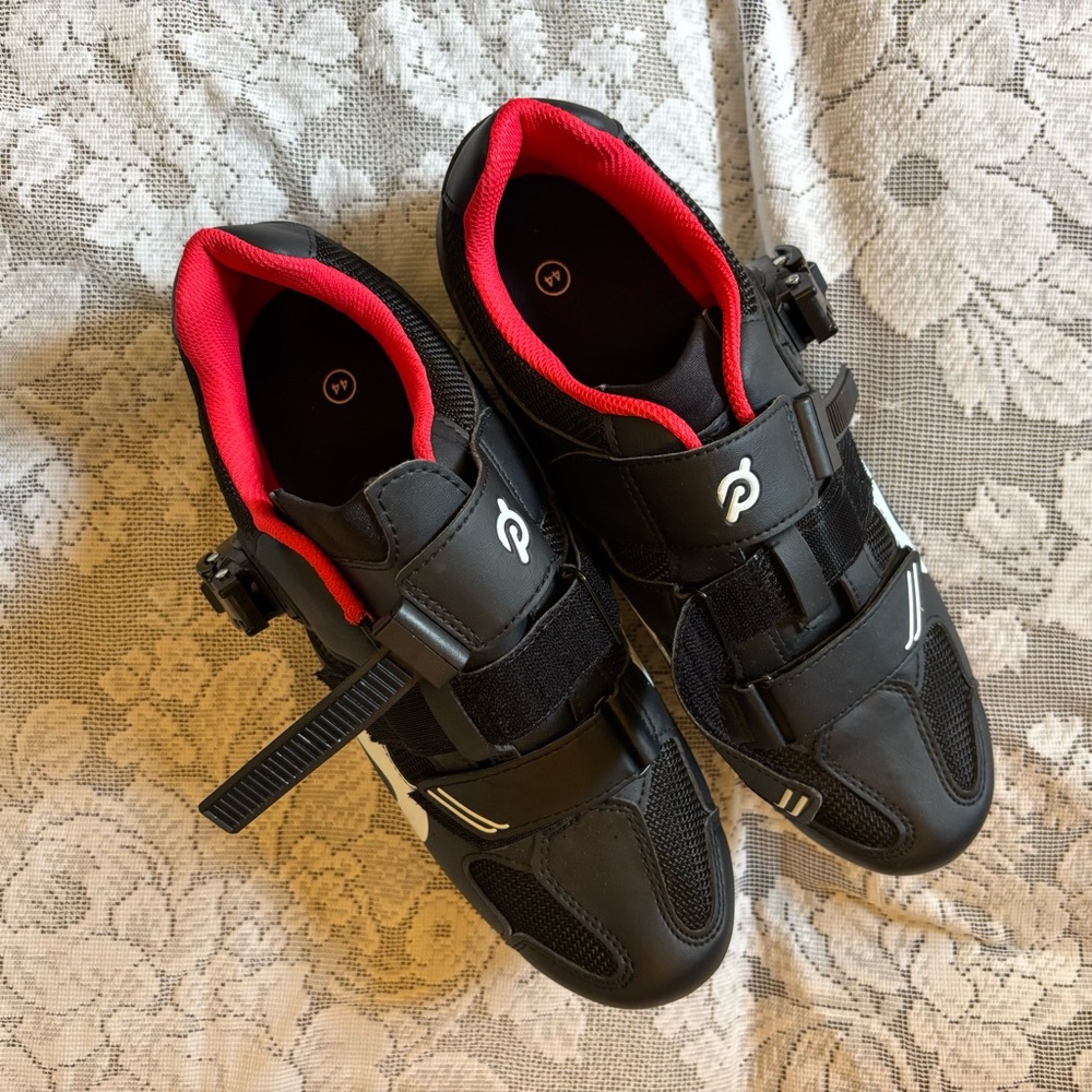 Men’s Black and Red Peloton Cycling Shoes